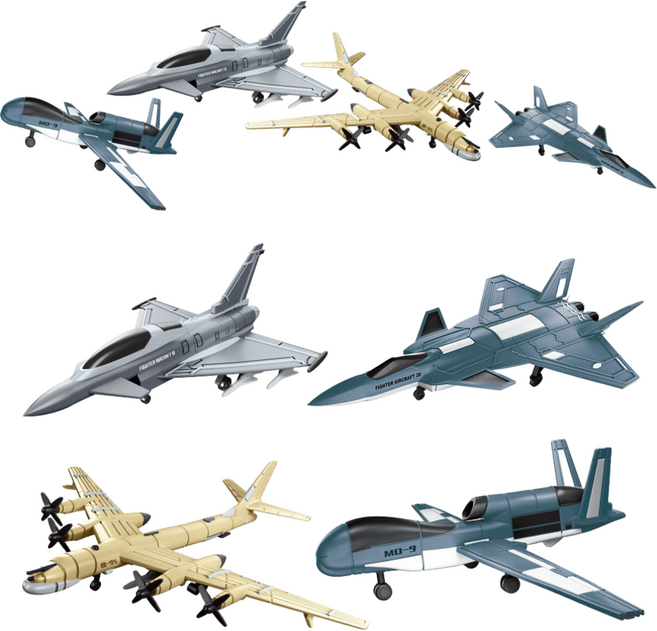 4D 전투기 밀리터리 프라모델 만들기 4종, 1세트