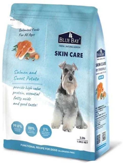 BLUE BAY 倍力 皮膚護理鮭魚地瓜配方狗飼料 全齡犬 1.5KG, 關節護理,皮膚護理,健康心臟, 15kg, 1袋
