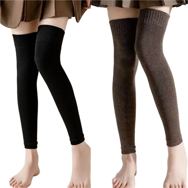 (1+1) 흘러내림없는 극세사 오버니삭스 2켤레세트 골프 등산 테니스 레그워머 발토시 학생용 스포츠 장목무릎양말 니하이삭스