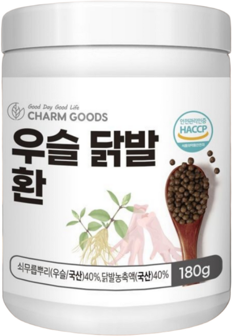 디딤돌이야기 식약처 HACCP 고농축 우슬 닭발환 국산 원료 100%, 4개, 180g