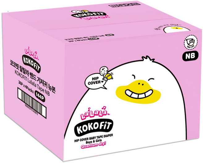 코코핏 랄랄라 밴드 기저귀 유아용, 신생아용(NB), 144매