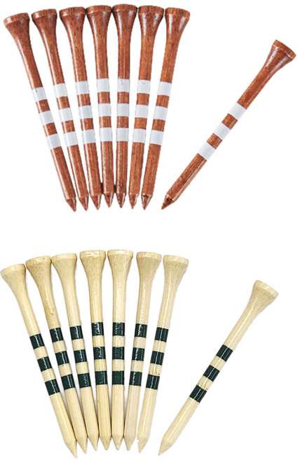 스윙클래식 프리미엄 대나무 골프티 롱티 높이조절 25개입 2팩 눈금 30~50mm, 우드+베이지