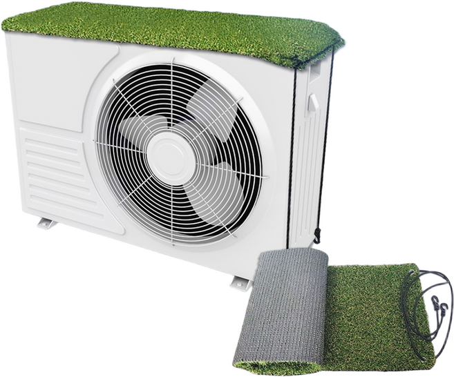 에어컨 실외기 커버 (인조잔디 에어컨 실외기 덮개 커버 절전 무소음 방수 열차단 가림막), 2.인조잔디 실외기커버 대형 30x90cm