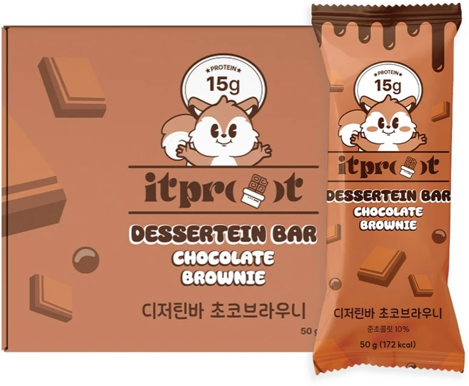 잇프롯 디저틴바 초코 브라우니 맛 프로틴바 단백질바 다이어트간식, 9개, 50g - 쿠팡