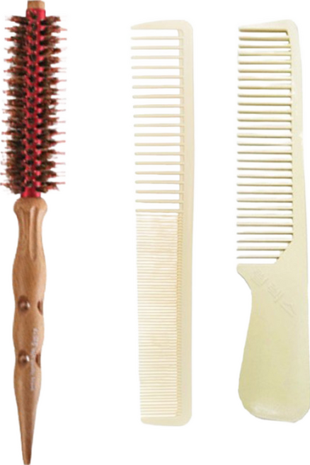 차미오 깡포킹 열판 드라이롤빗 헤어 깡윙클 롤브러쉬 + 커트빗, 1개, 1호(30mm)