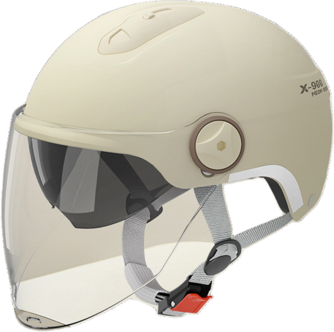 SUUNI 인증 완료 여름용 오토바이 헬멧 전기차 반모 통기성 경량 안전모, 롱 스타일의/노란색