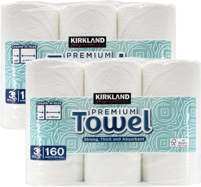 커클랜드 시그니춰 키친타올 주방 청소 다용도 종이타월, 3롤, 2세트