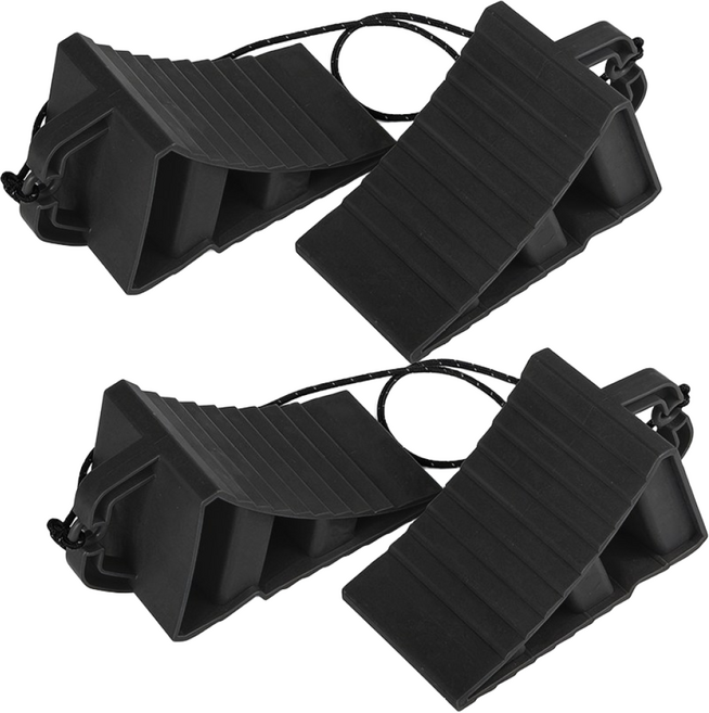 블랙 자동차 고임목 경사로 주차 미끄럼방지 받침목, 4개