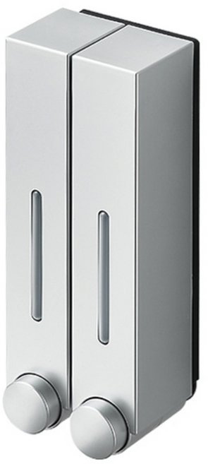 몬세라믹 무타공 욕실 샴푸 바디워시 무광실버 디스펜서 2구, 1개, 무광실버 2구