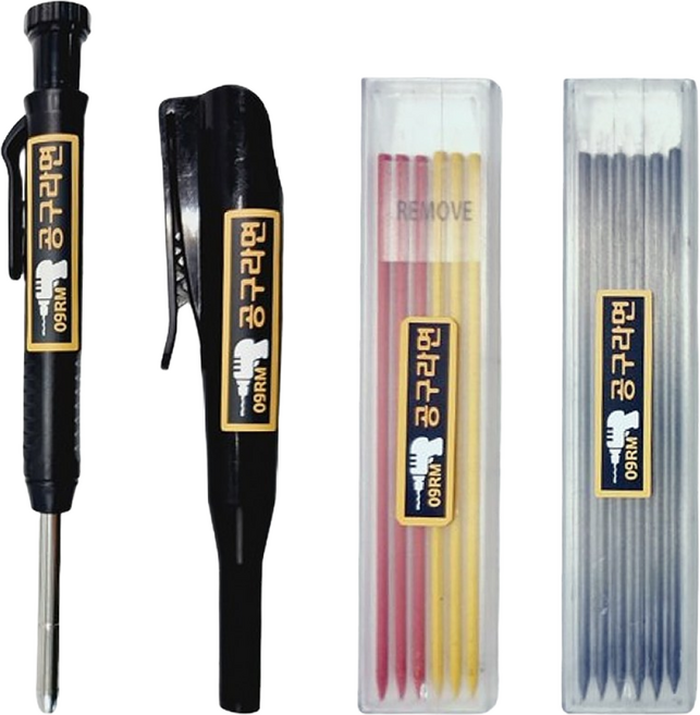 공구라면 ( 09RM ) 목공펜 세트 목공연필 인테리어 펜슬, [선택1] 블랙, 1세트