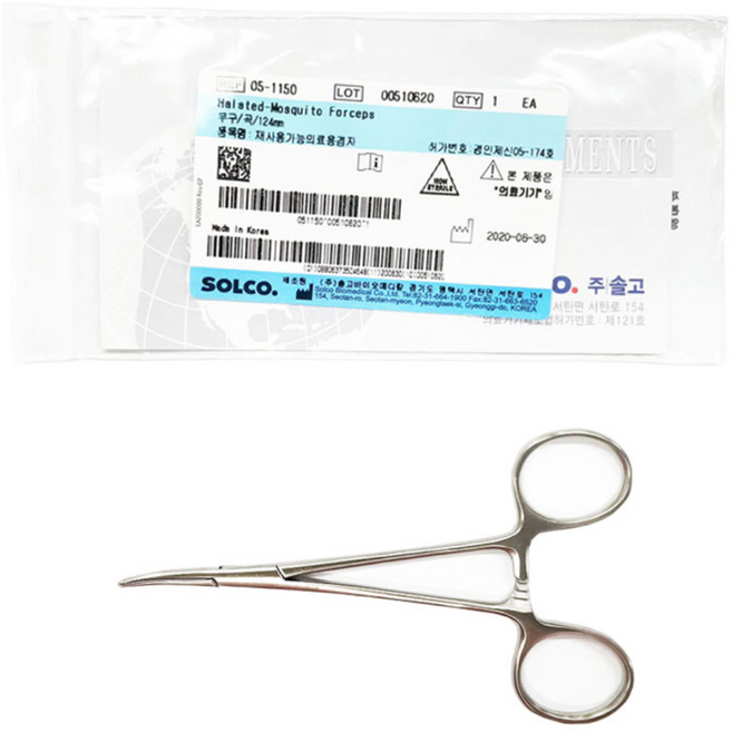 솔고 전문가용 ﻿모스키토 곡 CVD mosquito 12.7cm 05-1150 의료용겸자, 1개