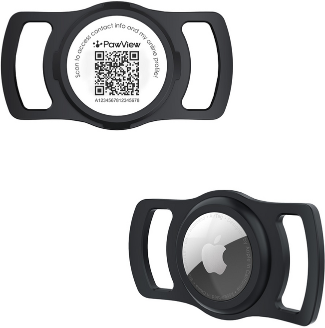 포뷰 반려동물 실리콘 인식표 분실방지 에어태그 게이스 TN005, 1개, 블랙