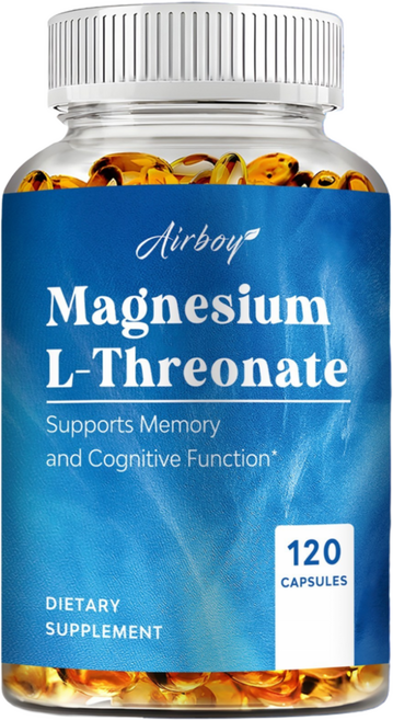 마그네슘 L-트레오네이트 마그네슘 단백질 마그네슘 보충제 뇌 건강 기억력 및 집중력 글루텐 프리 비건 유전자 변형 성분 없음, 1박스, 60정