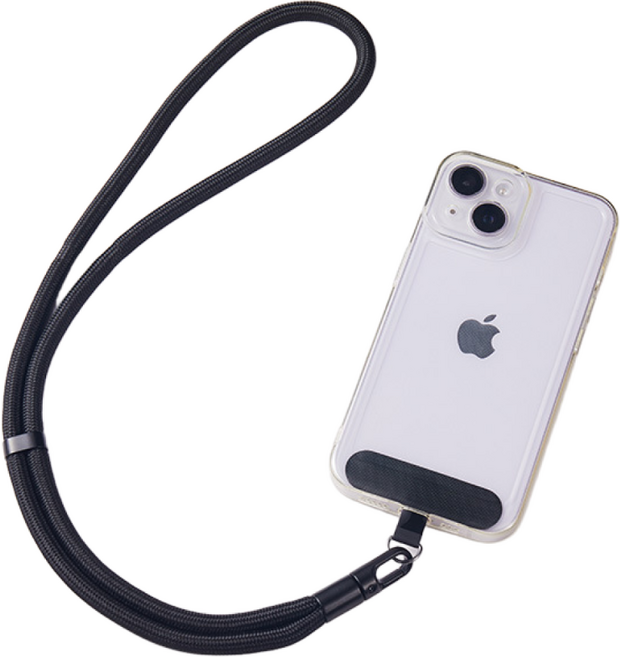 생활연구소 핸드폰 목걸이 스트랩 도난 방지 M, 1개, 블랙