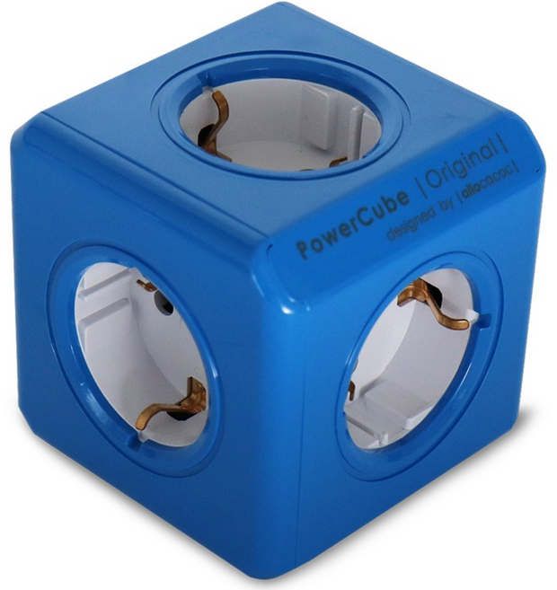 파워존 파워큐브 4000w 고용량 멀티탭 컬러 5구 컬러 블루 16A, 1cm, 1개