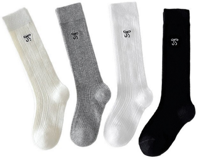 엄군양 E1 도레미 데일리 초등여아 니삭스 4종 세트