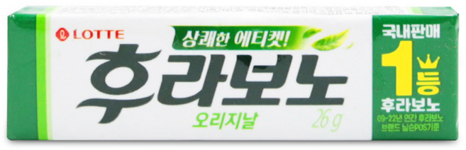 롯데웰푸드 후라보노 오리지날 츄잉껌 9p, 26g, 1개