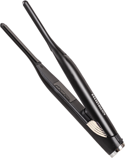 휴브론 고데기 짧은 웨이브 앞머리 슬림얇은 전문가용 미용실뽕 정수리 뿌리볼륨 매직기, 블랙, 블랙