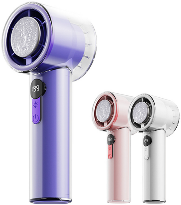 폭스룸 199단 초강력 냉각 선풍기 휴대용 손풍기 쿨링에어 냉풍기 아이스 블레이드형, Y27, 퍼플