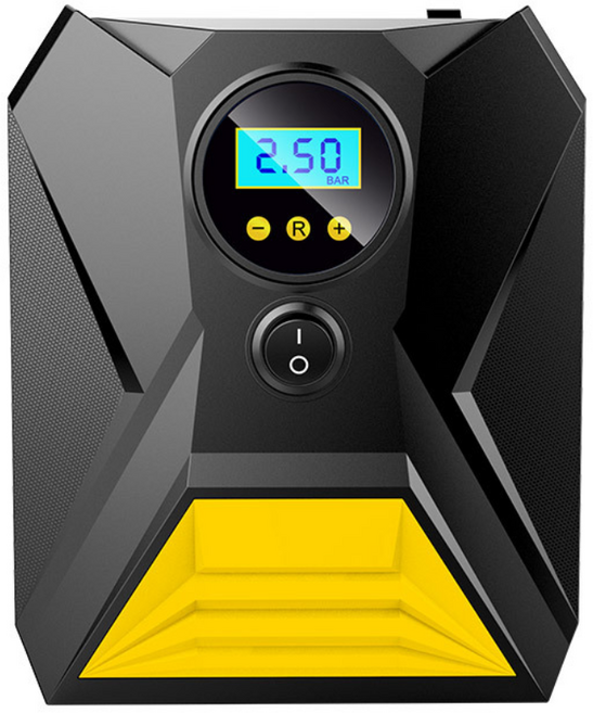 휴대용 자동차 액세서리 자동차 공기 펌프 타이어 공기압 모니터, 노랑+검정, 1개