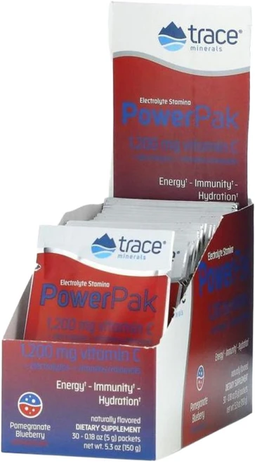 트레이스미네랄 일렉트로라이트 파워팩 석류 블루베리맛 30팩 각 5g, 1개 - 쿠팡