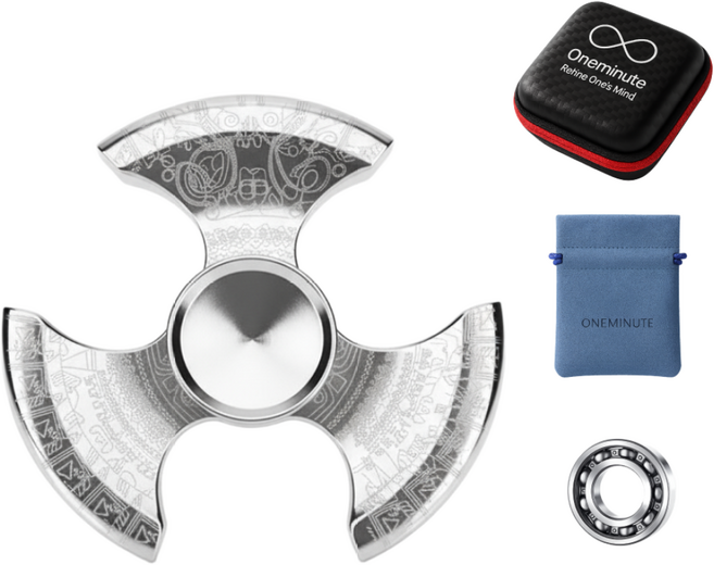 원미닛 풀메탈 피젯스피너 타이탄엑스 프리미엄 핸드토이, 각인 메탈릭실버, 1개