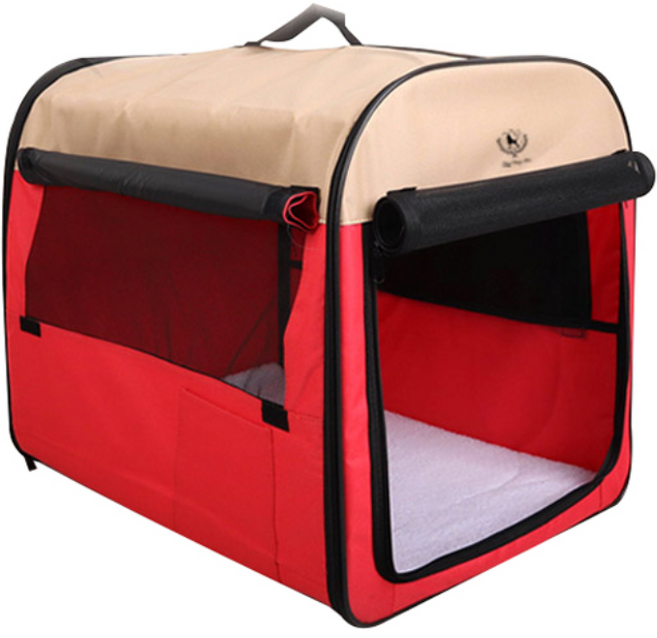 딩동펫 반려동물 접이식 소프트 켄넬, 레드, 1개