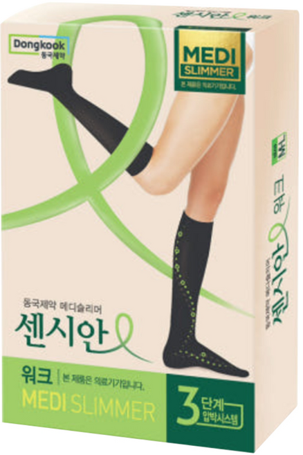 센시안 워크 니하이 압박 스타킹 블랙, 1개, 종아리/무릎형