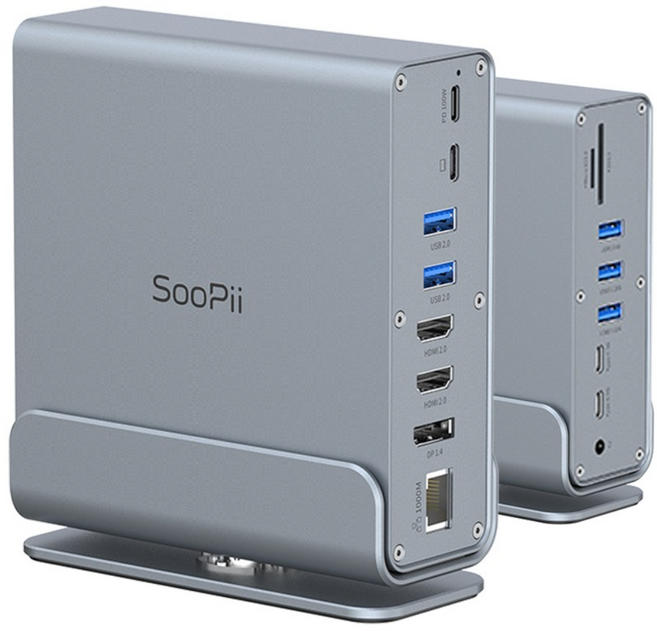 Soopii 15in1 USB4 C타입 멀티 포트 허브 독 썬더볼트 확장 DS151, 1개