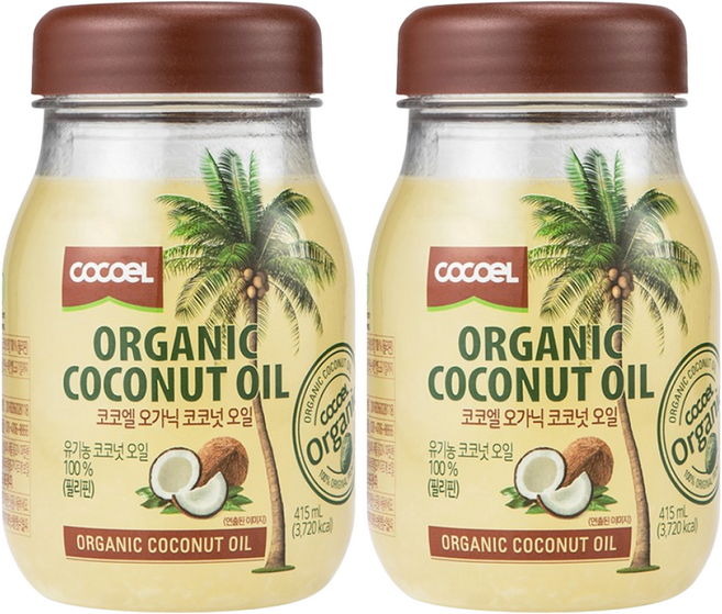 코코엘 오가닉 코코넛오일, 415ml, 2개