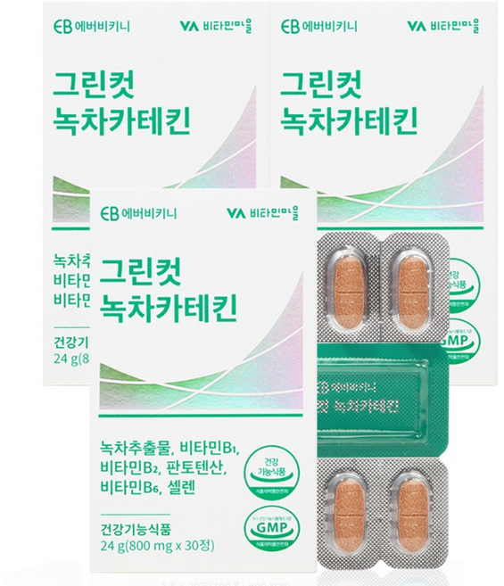 에버비키니 그린컷 녹차카테킨, 30정, 3개