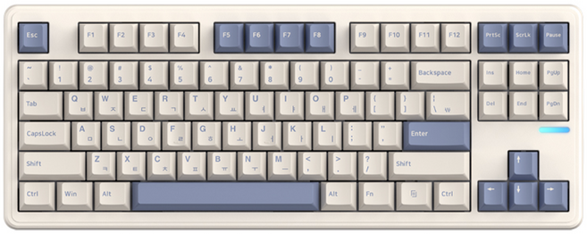 SPM PL87W 몽돌 텐키리스 유무선 블루투스 게이밍 기계식 키보드, 제조사축, 베이지