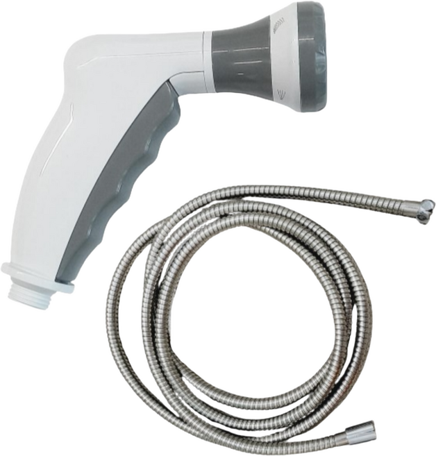 국산 베란다 청소 물 호스 정원 호수 분사기 세차건 2M 3M 5M, 나사산 수도꼭지호스(분사기포함), 1개, 화이트