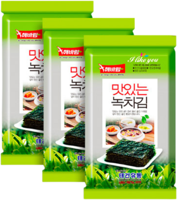 맛있는 도시락김9절 10매 * 32봉 녹차김, 32개