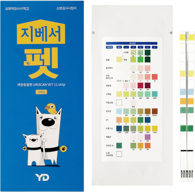 동물용 소변검사 지베서 펫 반려동물 소변검사지(3매입), 1개, 옵션선택
