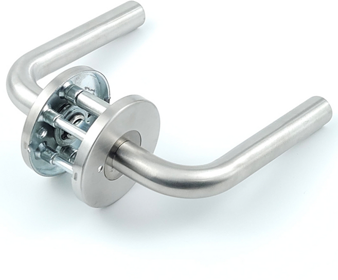 리얼 스텐 방문 손잡이 간편설치 세트, 실버 GB01S, 1개