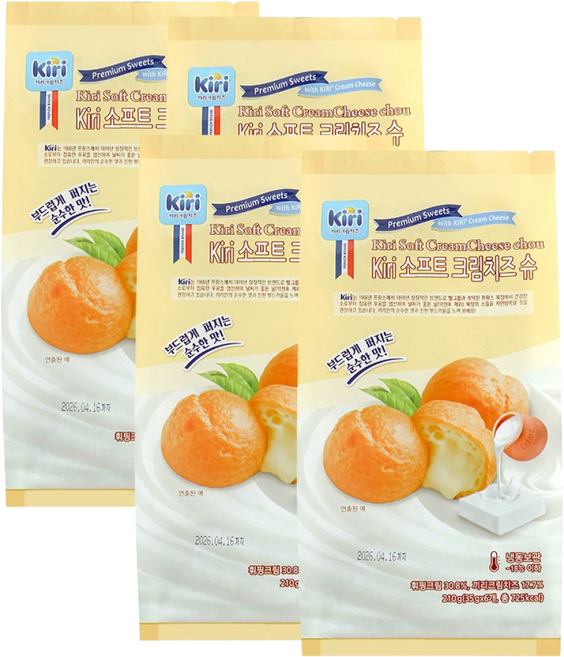 끼리 소프트 크림치즈 슈(6입) 4개, 210g