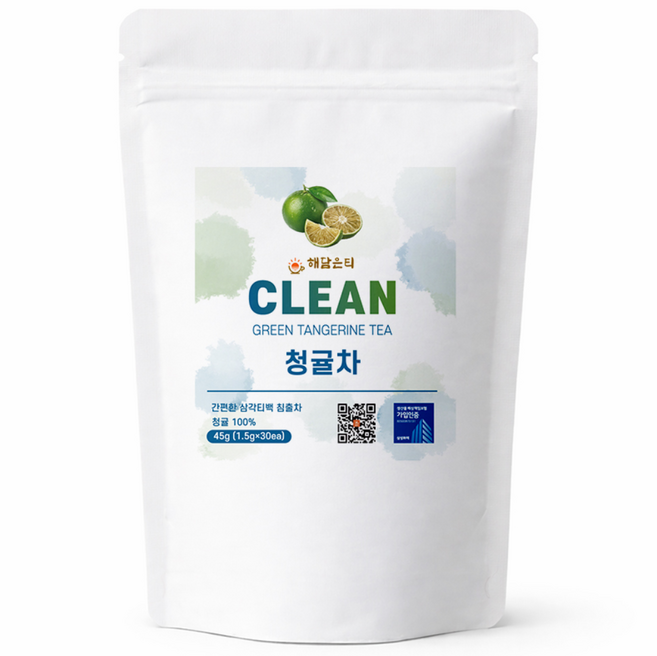 해담은티 청귤차 생분해 삼각티백, 1개, 30개입, 1.5g