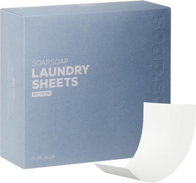 1555 소프소프 세탁 시트세제 퓨어 블루향, 60개입, 1개