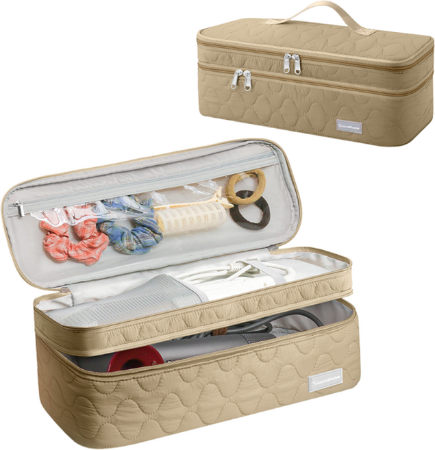 지엠씨 프리미엄 2단 드라이기 고데기 스냅 케이스 다용도 여행 파우치