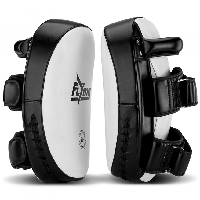 FIVING 권투 태권도 타이 복싱 무술 격투 훈련 복싱 펀치 아크 디자인 미트 1세트2pc, 2개, 흰색+블랙