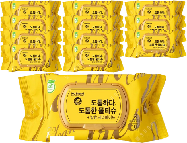 노브랜드 도톰한 100매 물티슈, 50g, 100개입, 12개