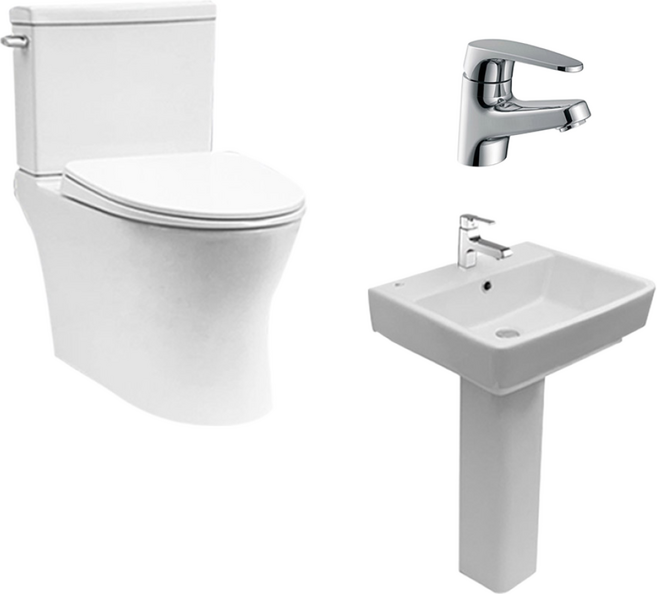 [반장들] 치마형 양변기 + 긴다리세면대 + 수전 설치부속포함