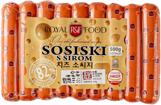치즈소시지 CHEESE SAUSAGE 아이반찬 아이간식 핫도그만들기, 1개, 500g