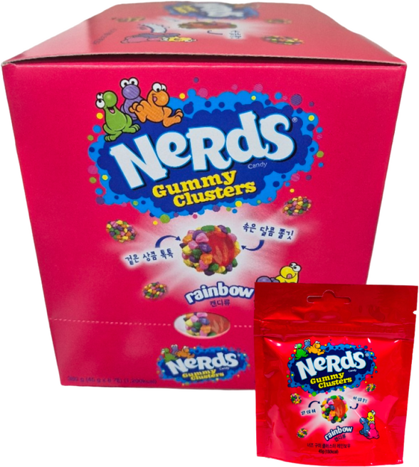 톡이네 캔디톡 얼먹 젤리 너즈 구미 클러스트 레인보우 대용량 알록달록 미국 사탕 단체간식, 1박스, 360g