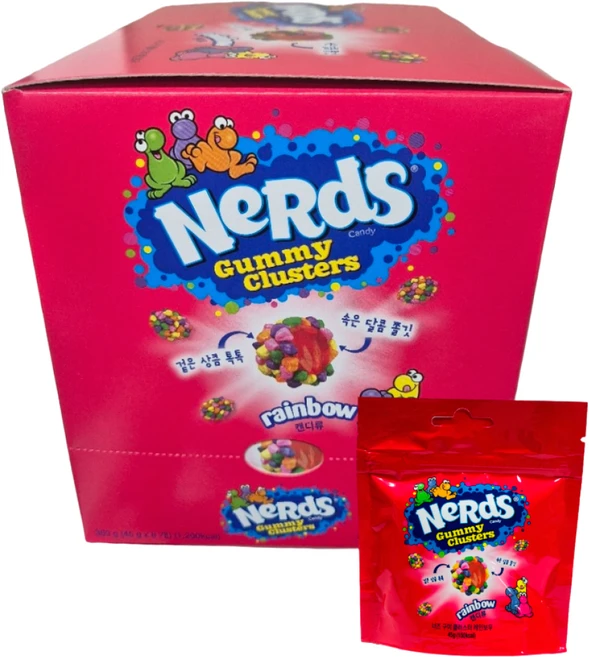 톡이네 캔디톡 얼먹 젤리 너즈 구미 클러스트 레인보우 대용량 알록달록 미국 사탕 단체간식, 1박스, 360g - 쿠팡