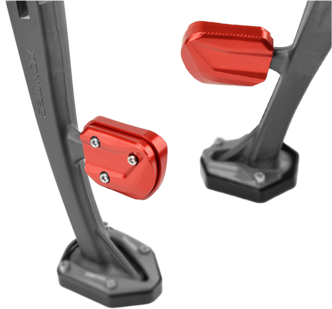 오토티엔 존테스 350D 24년-25년 튜닝 사이드스탠드 날개클립 패드 확장발판, RED, 1개