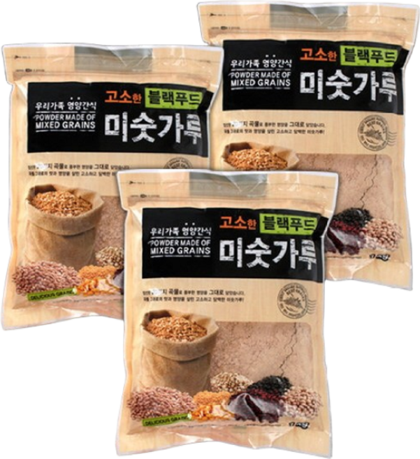 대주식품 고소한 블랙푸드 미숫가루, 1kg, 3개