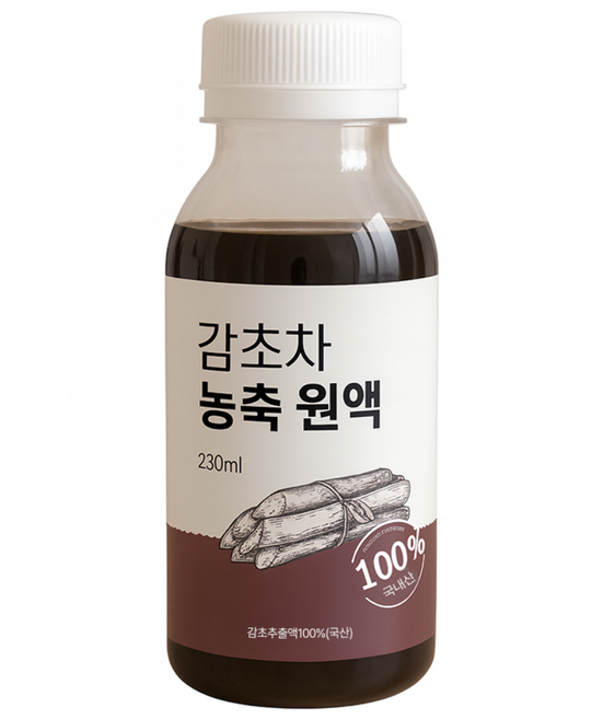 끓일 필요없는 국산 감초 추출물 원액 / 감초농축원액 / 천연감미료, 1개, 230ml