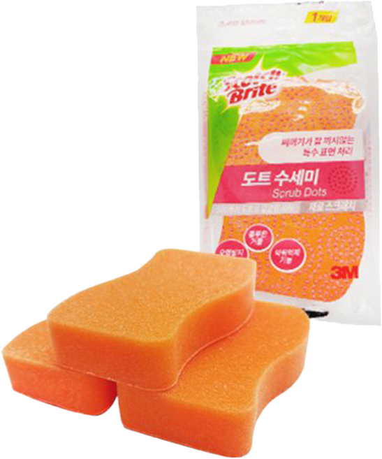 3M 스카치 제로스크래치 도트수세미 1개입 x 10개 / 69x114x26mm 특수표면처리 스펀지수세미 항균수세미, 10세트